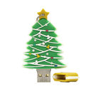 Флешка Резиновая Елка "Christmas Tree" Q441 зеленый 64 Гб