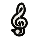 Флешка Резиновая Скрипичный Ключ "Treble Clef" Q151 черный 128 Гб