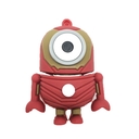 Флешка Резиновая Миньон Железный человек "Minion Iron Man" Q355 красный-золотой 2 Гб