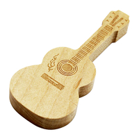 Флешка Деревянная Гитара Акустическая "Guitar Acoustic" F15 бежевый 128 Гб