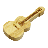Флешка Деревянная Гитара Акустическая "Guitar Acoustic" F15 желтый 64 Гб