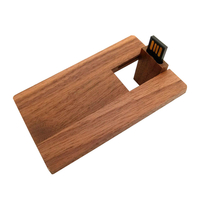 Флешка Деревянная Визитка "Card Wood" F27 коричневый 64 Гб