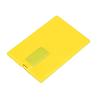 Флешка Пластиковая Визитка "Visit Card" S78 желтый 64 Гб