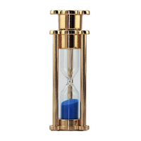 Флешка Стеклянные Песочные часы "Hourglass" W82 золотой / синий 64 Гб