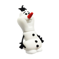 Флешка Резиновая Снеговик Олаф "Frozen Snowman Olaf" Q105 белый 4 Гб