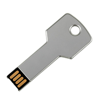 Флешка Металлическая Ключ "Key" R145 серебряный глянец 128 Гб