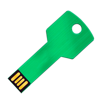Флешка Металлическая Ключ "Key" R145 зеленый 2 Гб