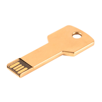 Флешка Металлическая Ключ "Key" R145 золотой матовый 16 Гб