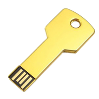 Флешка Металлическая Ключ "Key" R145 золотой глянец 512 Гб