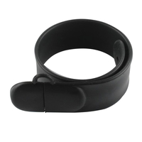 Флешка Силиконовый Браслет Слап "Bracelet Slap" V169 черный 512 Гб