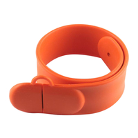Флешка Силиконовый Браслет Слап "Bracelet Slap" V169 оранжевый 64 Гб
