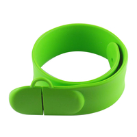 Флешка Силиконовый Браслет Слап "Bracelet Slap" V169 зеленый 2 Гб