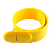 Флешка Силиконовый Браслет Слап "Bracelet Slap" V169 желтый 256 Гб