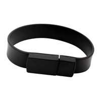 Флешка Силиконовый Браслет "Bracelet Splice" V170 черный 16 Гб