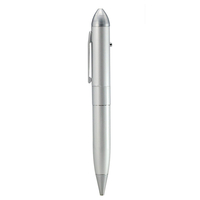 Флешка Металлическая Ручка Лазерная указка Конус "Laser Conus Pen" R236 серебряный 1 Гб
