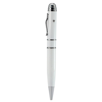 Флешка Металлическая Ручка Лазерная указка Диплус "Laser Diploos Pen" R237 белый 16 Гб