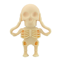Флешка Резиновая Скелет "Skeleton" Q363 бежевый 4 Гб