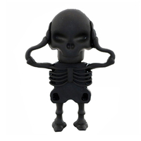 Флешка Резиновая Скелет "Skeleton" Q363 черный 4 Гб