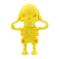 Флешка Резиновая Скелет "Skeleton" Q363 желтый 4 Гб
