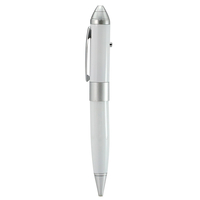 Флешка Металлическая Ручка Лазерная указка Конус "Laser Conus Pen" R236 белый 128 Гб