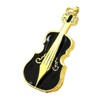 Флешка Металлическая Скрипка "Violin Key" R4 черная 1 Гб