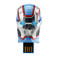 Флешка Металлическая Маска Железный патриот "Iron Patriot" R7 синяя/красная 2 Гб