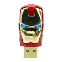 Флешка Металлическая Железный человек "Iron Man MARK III" R7 золотая/красная 256 Гб
