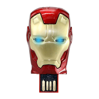 Флешка Металлическая Железный человек "Iron Man MARK IV" R7 золотая/красная 1 Гб