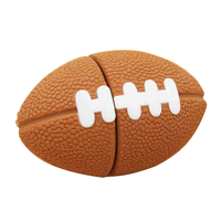 Флешка Резиновая Мяч Регби "Rugby Ball" Q164 коричневый 4 Гб