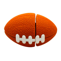  Флешка Резиновая Мяч Регби "Rugby Ball" Q164 оранжевый 2 Гб