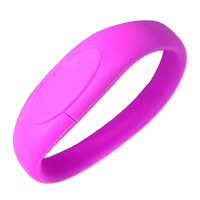 Флешка Силиконовый Браслет "Bracelet Fancy" V171 фиолетовый 64 Гб