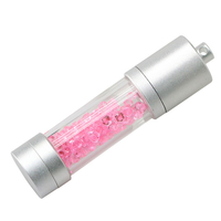 Флешка Стеклянная Цилиндр "Cylinder Glass" W188 розовый 64 Гб