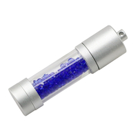 Флешка Стеклянная Цилиндр "Cylinder Glass" W188 синий 64 Гб