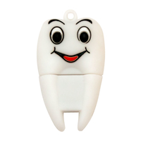 Флешка Резиновая Зуб "Tooth" Q348 белый 256 Гб