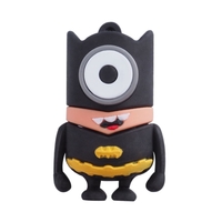 Флешка Резиновая Миньон Бэтмен "Minion Batman" Q355 черная-желтая 4 Гб