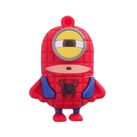 Флешка Резиновая Миньон Человек-Паук "Minion Spider-Man" Q355 красный-синий 2 Гб