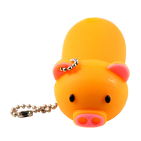 Флешка Резиновая Поросенок "Piggy" Q430 оранжевый 16 Гб