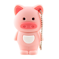 Флешка Резиновая Свинья "Pig" S432 розовая 64 Гб