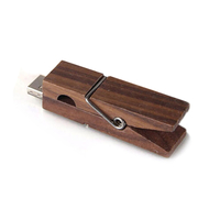 Флешка Деревянная Прищепка "Pin Wood" F115 коричневая 2 Гб