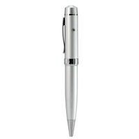 Флешка Металлическая Ручка Лазерная указка Кустис "Laser Kystis Pen" R238 серебристая 64 Гб