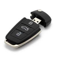 Флешка Пластиковая Автомобильный ключ Ауди "Audi Car Key" S56 черный 16 Гб