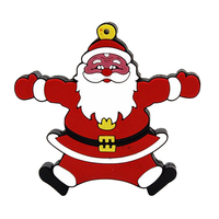 Флешка Резиновая Дед Мороз "Santa Claus" Gustavus Q279 красный 32 Гб