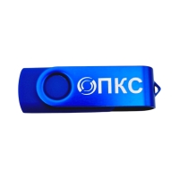 Флешка Пластиковая Твист Колор "Twist Color" S131 синяя, гравировка 1+0