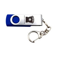 Флешка Пластиковая Твист Колор "Twist Color" S215 синий, гравировка с чернением