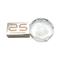 Флешка Стеклянная Кристалл Дискос "Crystal Discos" W516 серебристый, гравировка 3D