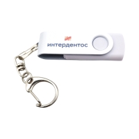 Флешка Пластиковая Твист Колор "Twist Color" S131 белый, уф-печать