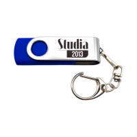 Флешка Пластиковая Твистер "Twister" S215 синий, гравировка с чернением 1+1