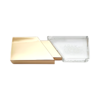 Флешка Стеклянная Кристалл "Crystal Glass Metal" W14 золотой глянцевый, гравировка 3D