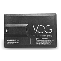 Флешка Пластиковая Визитка "Visit Card" S78 чёрный, уф-печать 1+1