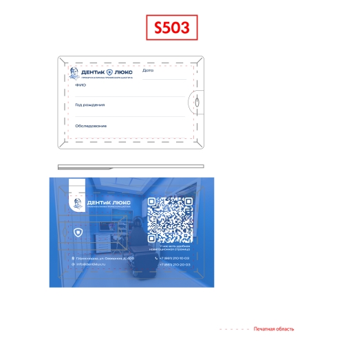 ДЕНТиК ЛЮКС (2) - Флешка Пластиковая Визитка "Visit Card" S78 белая, уф-печать 4+4